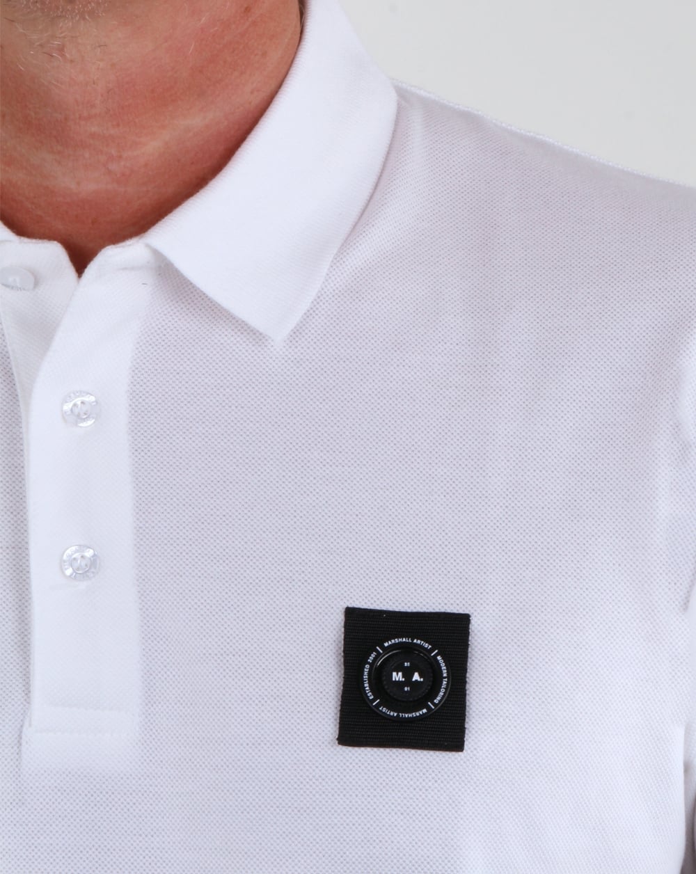 Marshall Artist Siren Long Sleeve Polo Shirt White