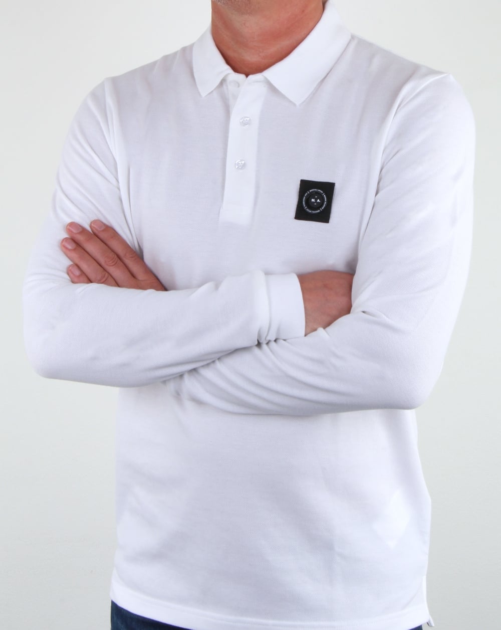 Marshall Artist Siren Long Sleeve Polo Shirt White