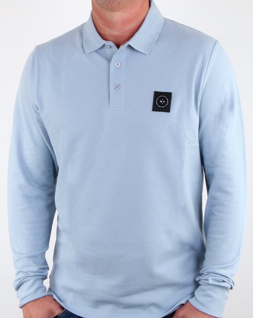 Marshall Artist Siren Long Sleeve Polo Shirt Sky