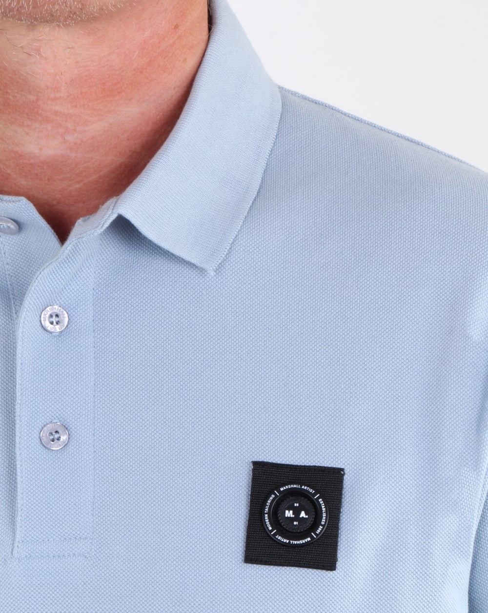 Marshall Artist Siren Long Sleeve Polo Shirt Sky