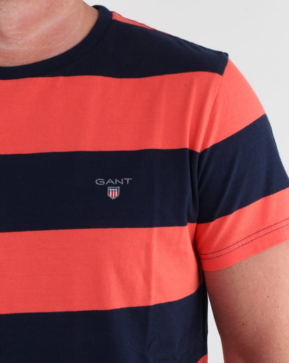 Gant Barstripe T Shirt Coral