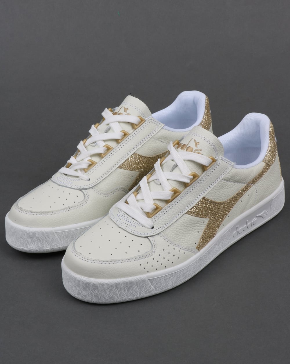 Diadora B. Elite Womens Trainers White/Gold