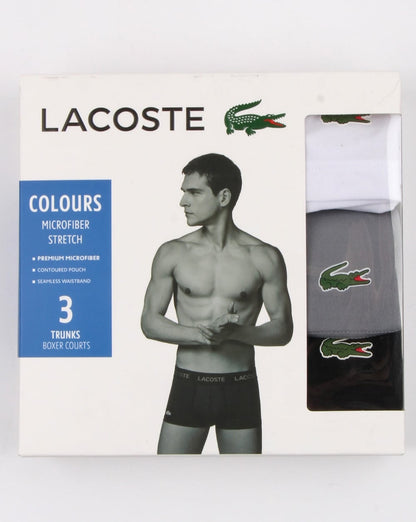 Lacoste Triple Pack Boxer Shorts Black/grey/white