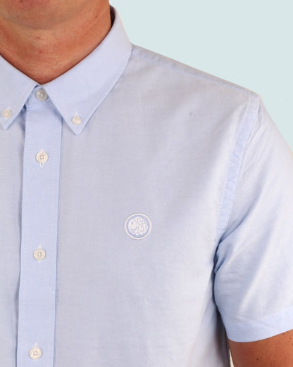 Pretty Green Stirling Oxford Ss Shirt Blue