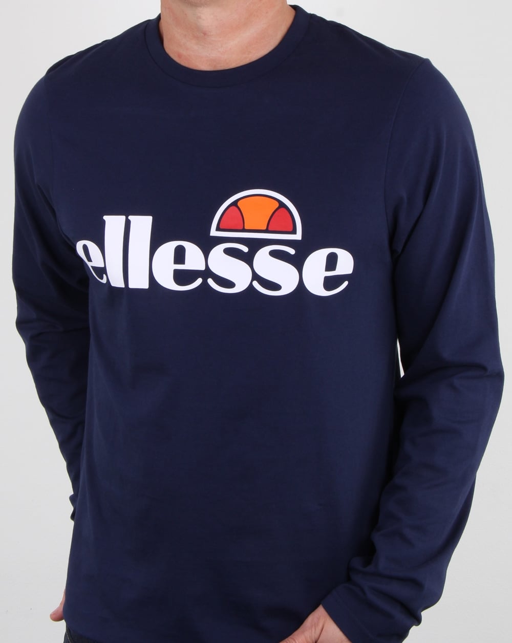 Ellesse Logo Long Sleeve T Shirt Navy