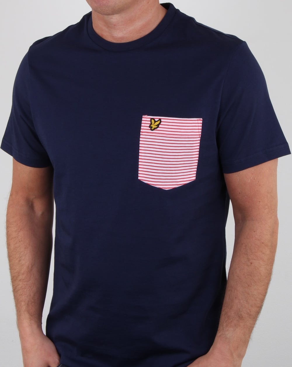 Lyle And Scott Stripe Pocket T Shirt Navy
