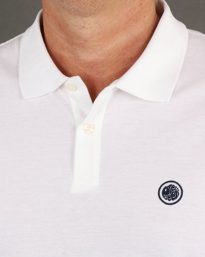 Pretty Green Hartford Long Sleeve Polo Shirt White