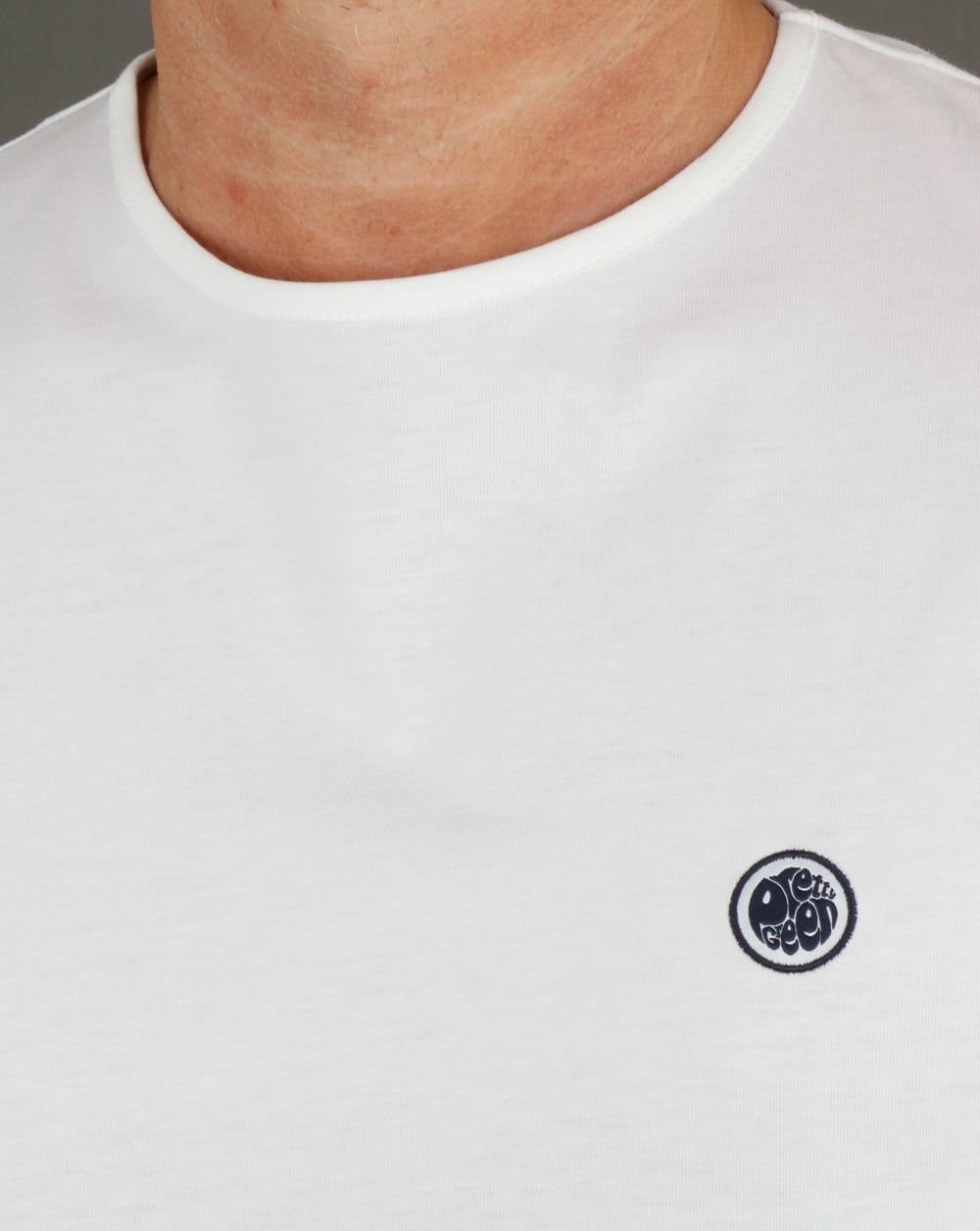 Pretty Green Mitchell Long Sleeve T Shirt White/Navy