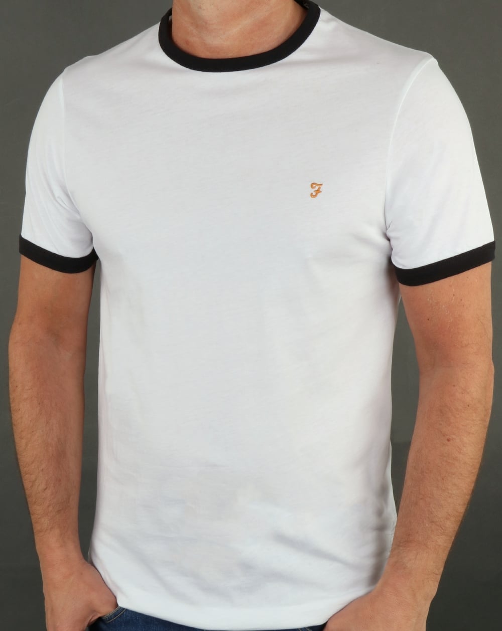 Farah Groves Ringer T Shirt White