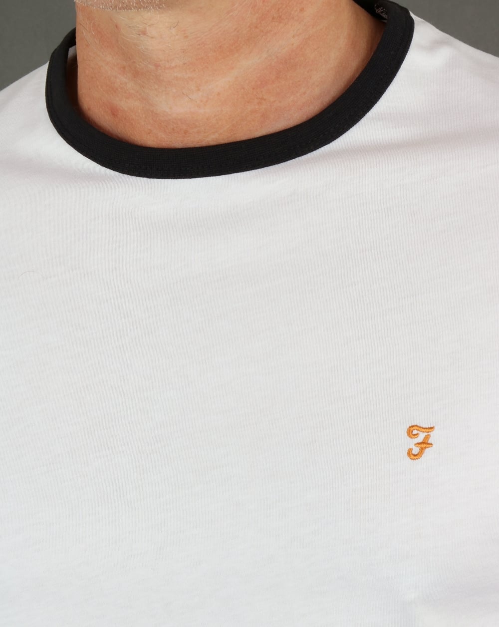 Farah Groves Ringer T Shirt White