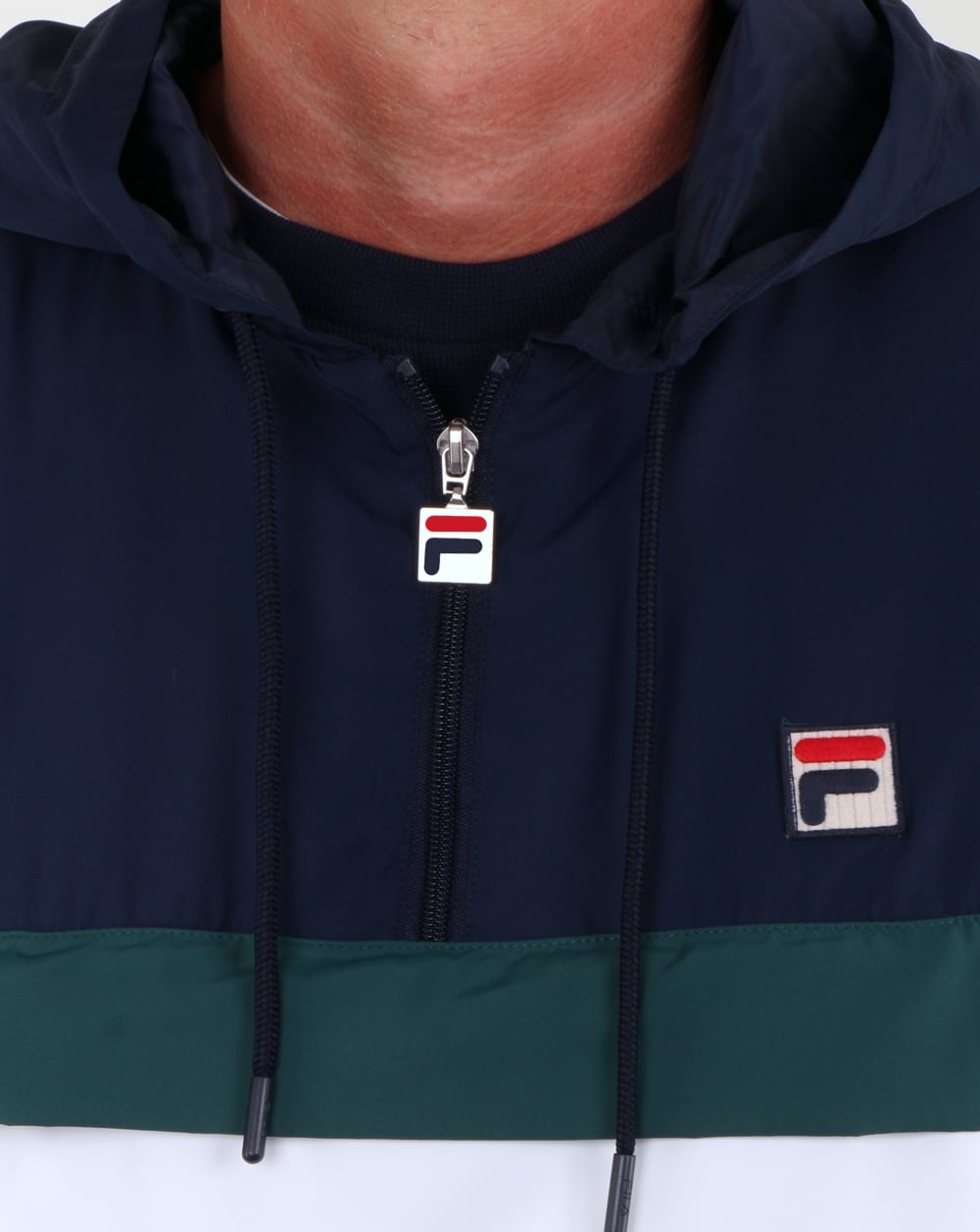 Fila Vintage Cipolla Overhead Jacket White/Navy/Green