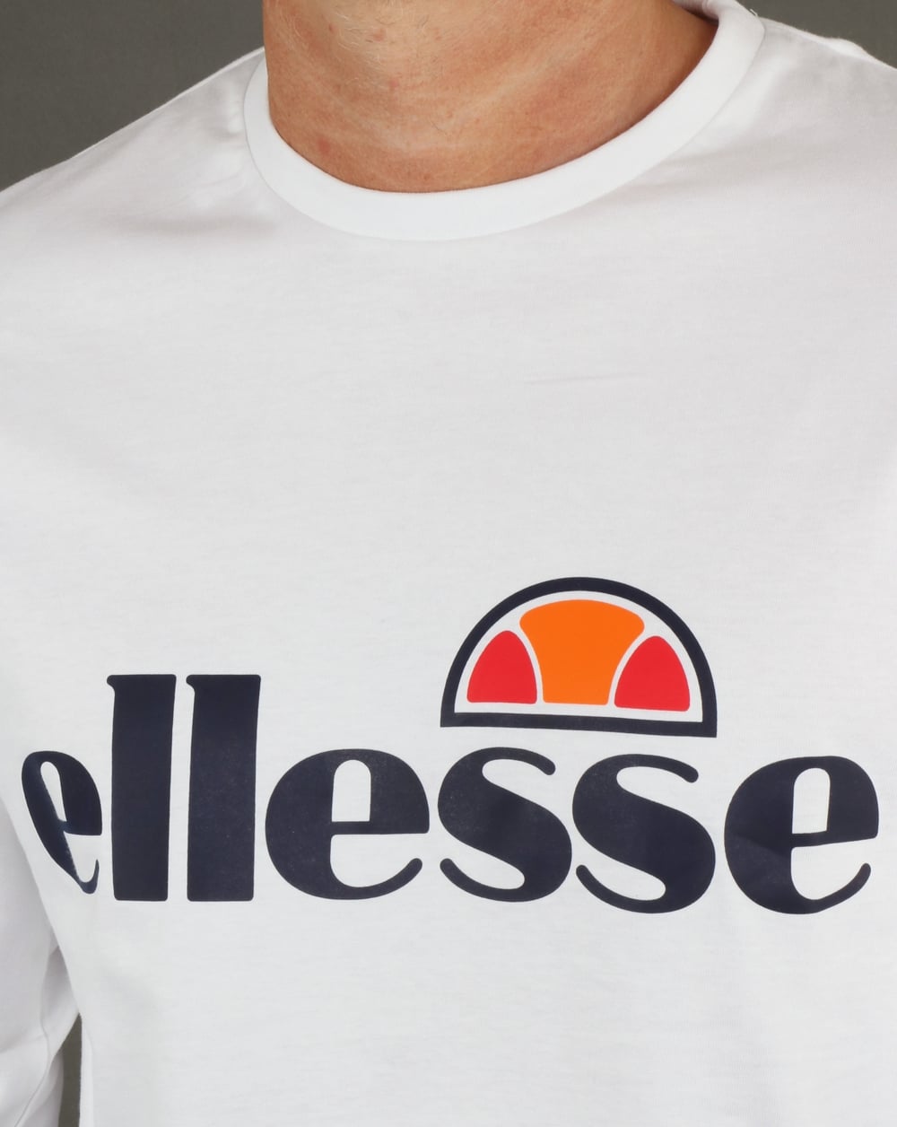 Ellesse Logo Long Sleeve T Shirt White