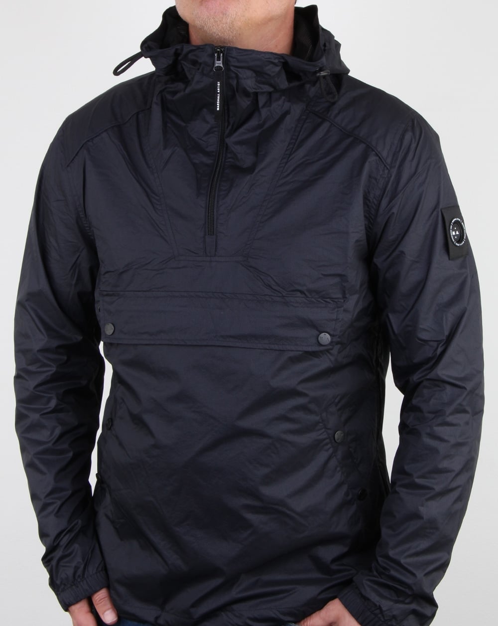Marshall Artist Micro Ripstop Half Zip Jacket Navy