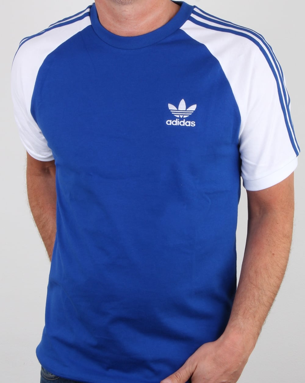 Adidas Originals 3 Stripes T Shirt Royal Blue
