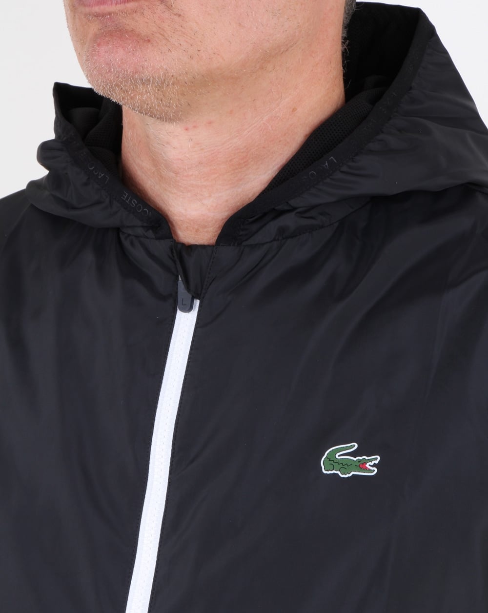 Lacoste Hooded Jacket Black/white