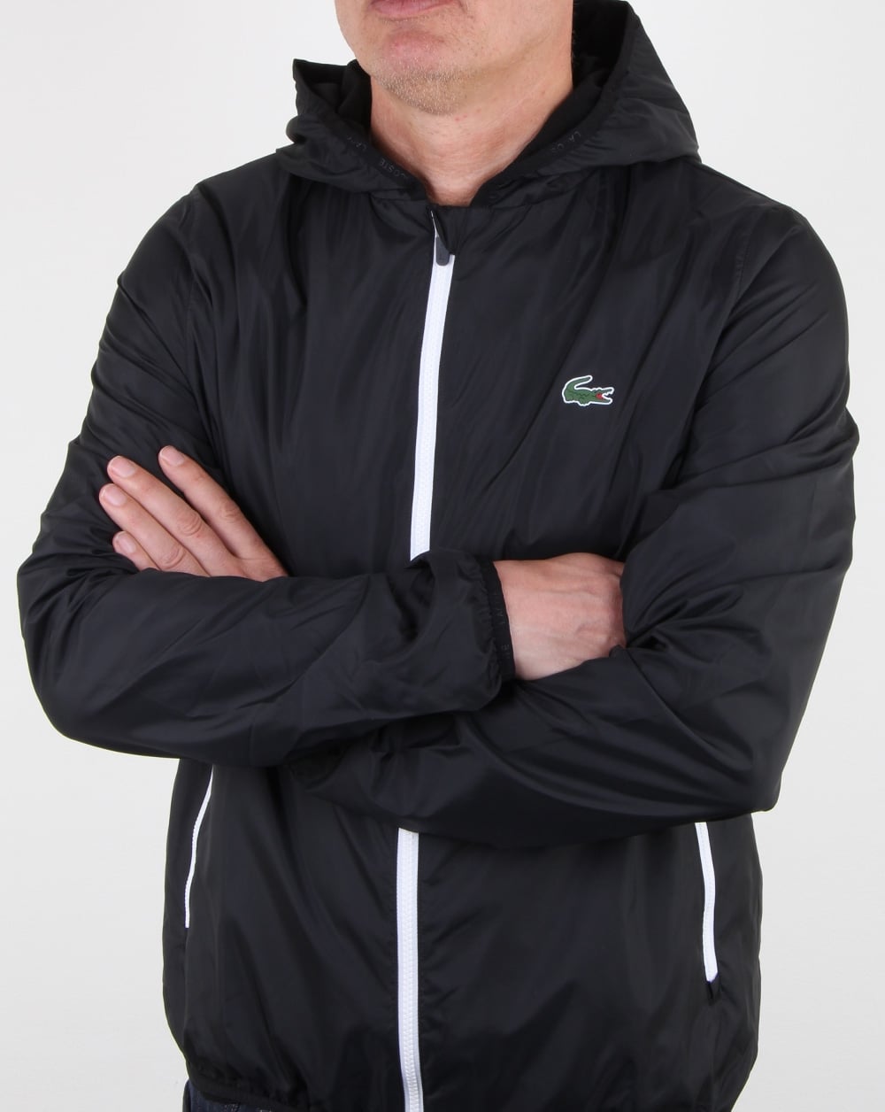 Lacoste Hooded Jacket Black/white