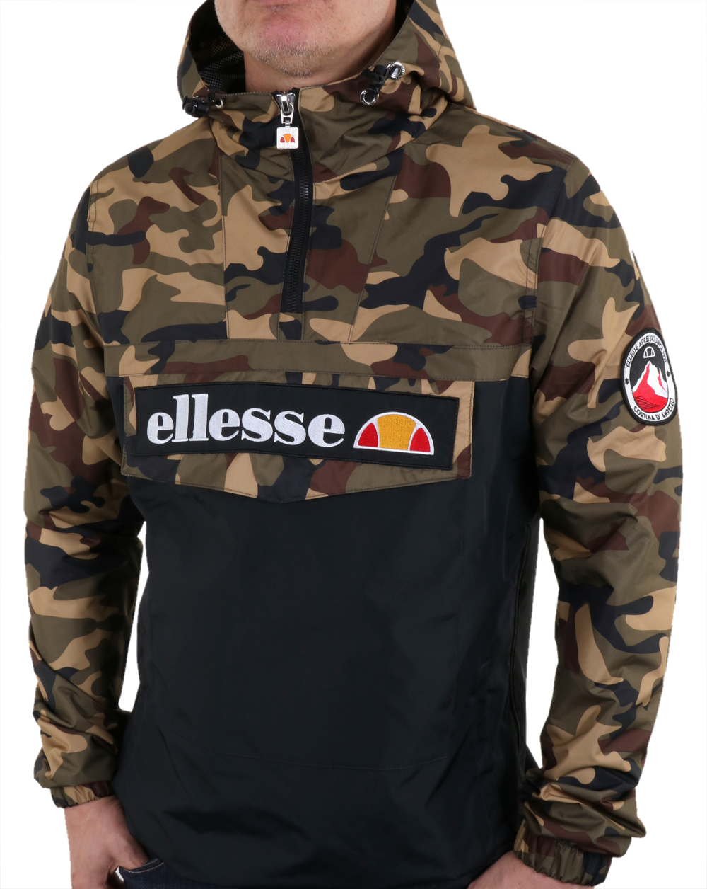 Ellesse Quarter Zip Overhead Jacket Camo