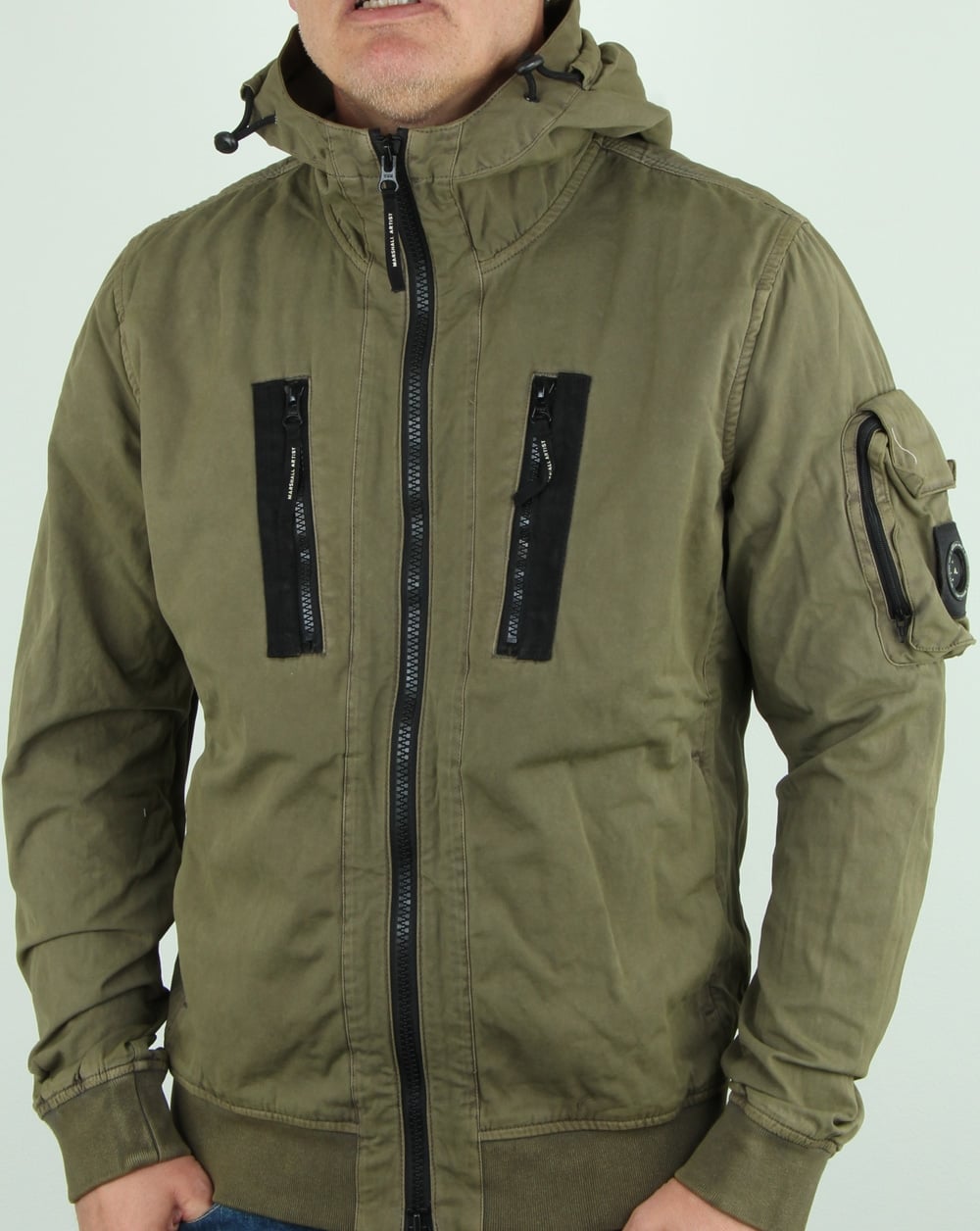 Marshall Artist Garment Dyed Bomber Jacket Khaki