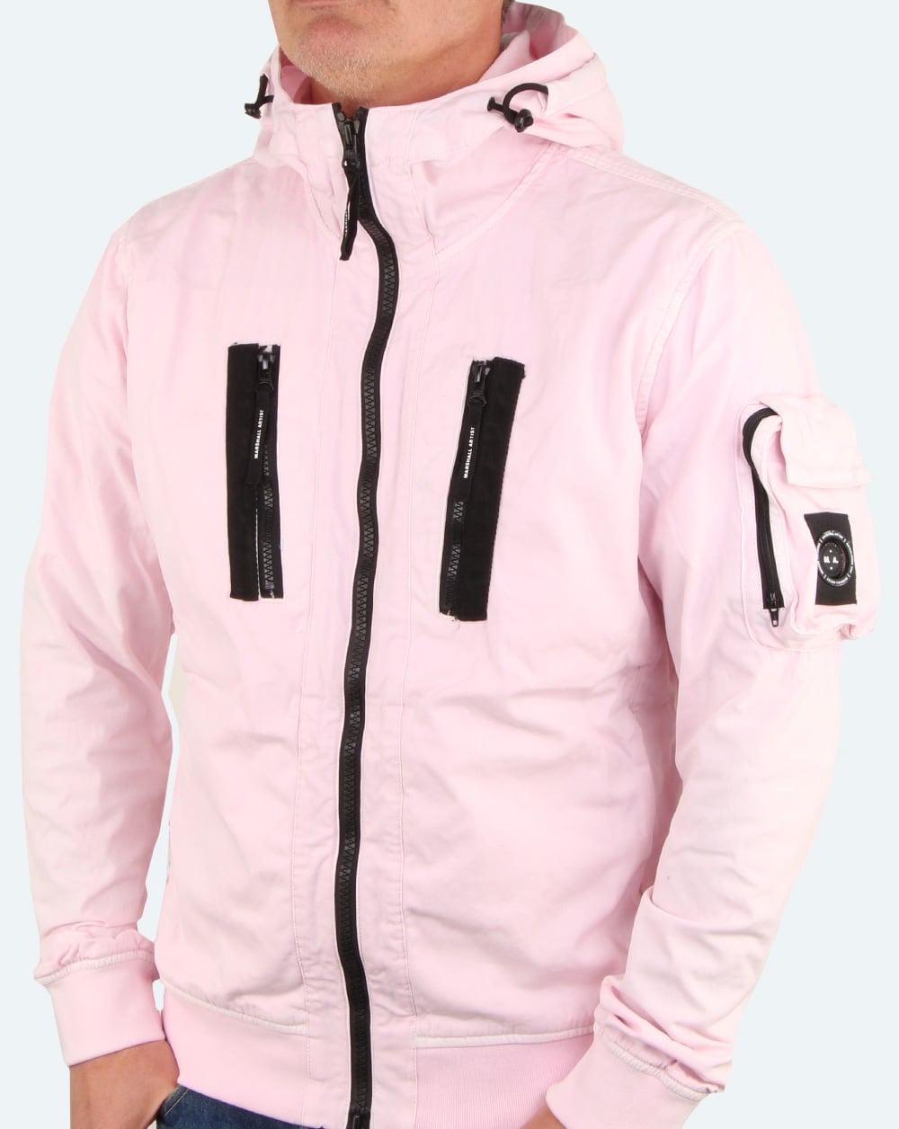 Marshall Artist Garment Dyed Bomber Jacket Pink
