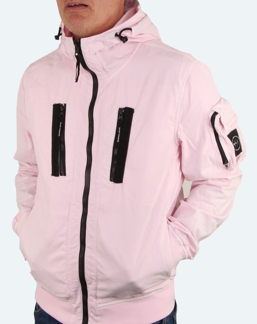Marshall Artist Garment Dyed Bomber Jacket Pink