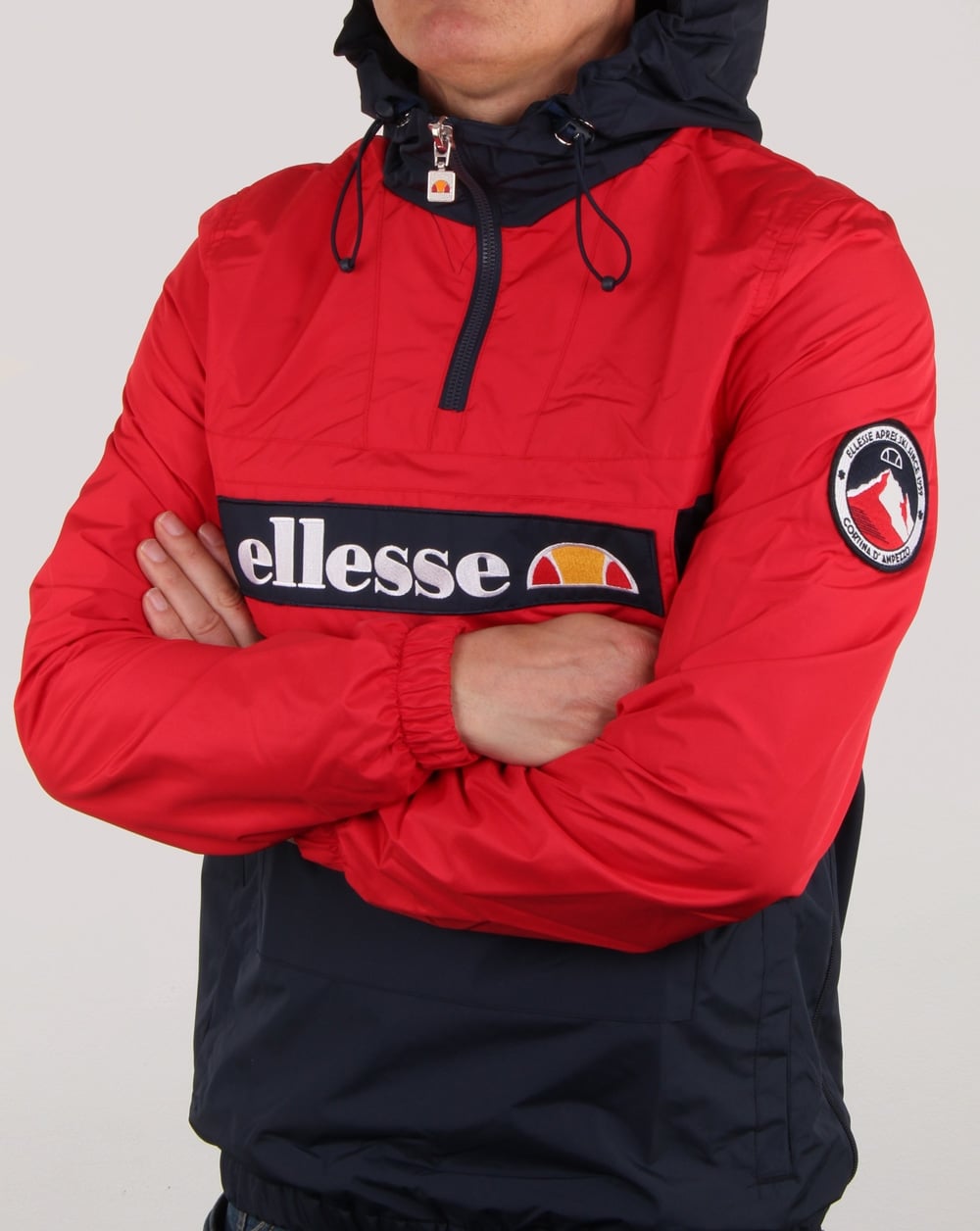 Ellesse Quarter Zip Overhead Jacket Navy/Red