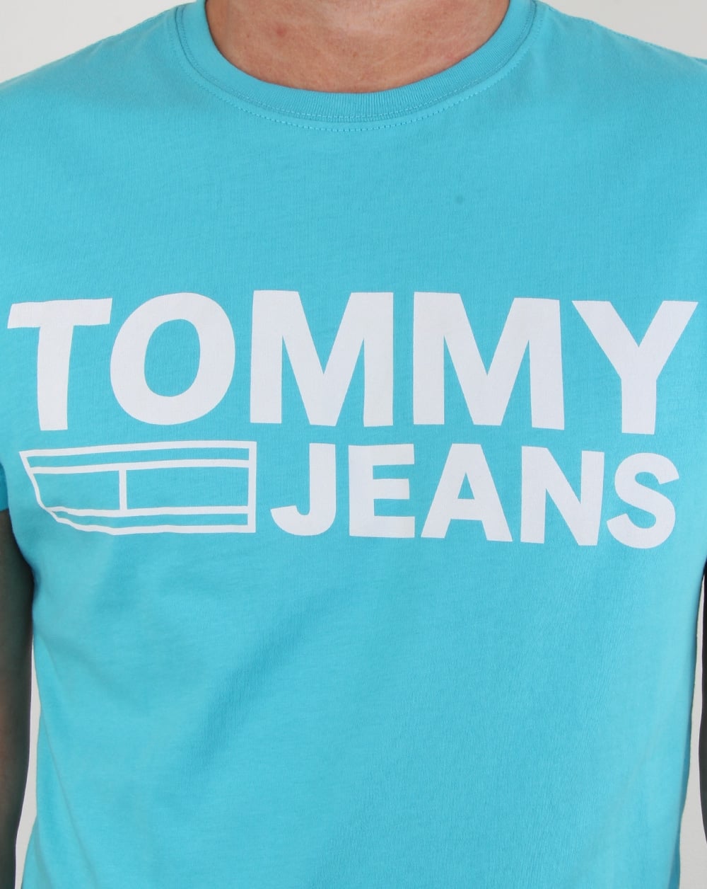 Tommy Hilfiger Logo T Shirt Aqua Blue