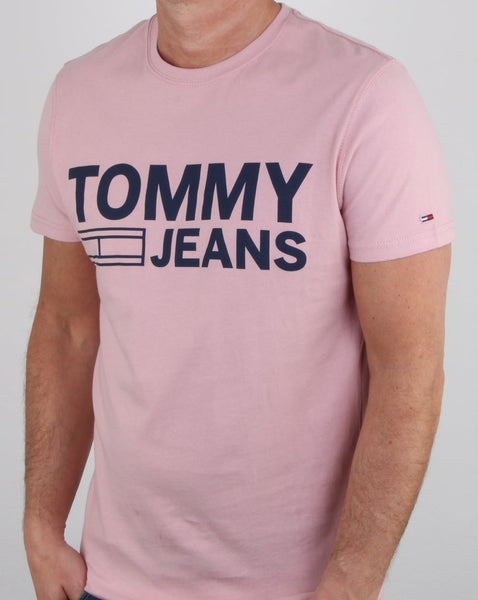 Tommy Hilfiger Logo T Shirt Pink
