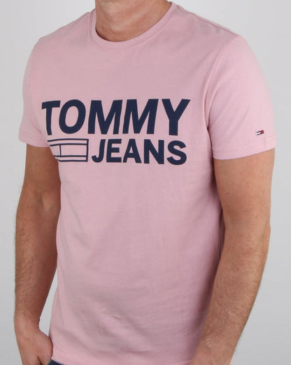 Tommy Hilfiger Logo T Shirt Pink