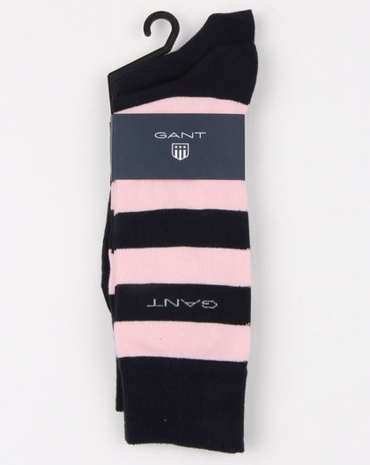 Gant 2 Pack Bar Stripe Socks Shadow Rose