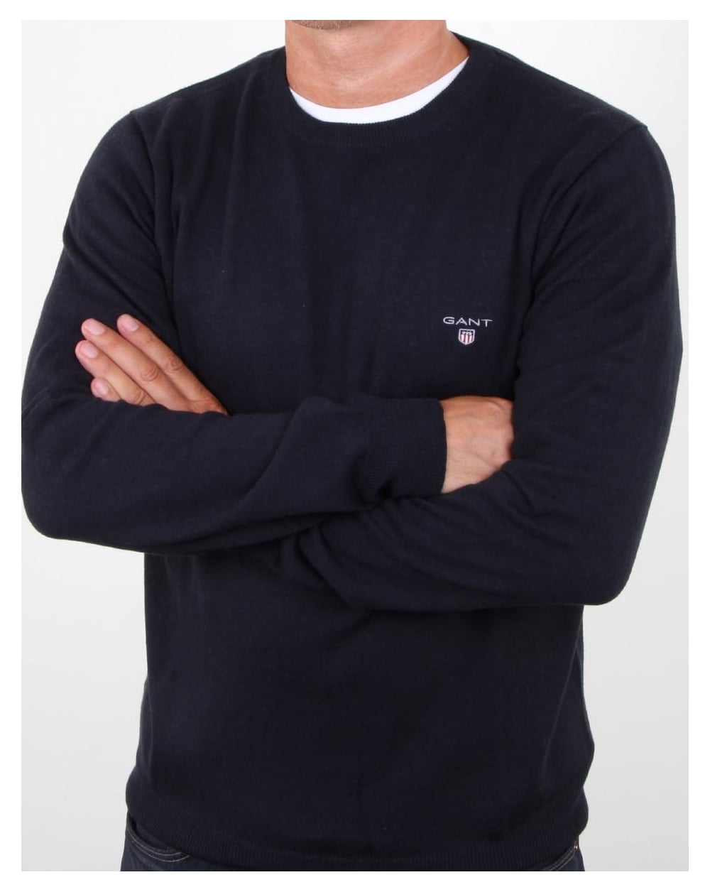 Gant Cotton Wool Crew Jumper Navy