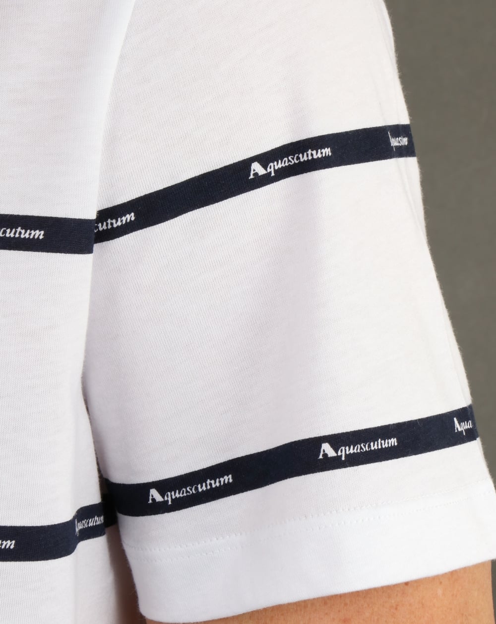 Aquascutum Whillan Aqua Stripe T Shirt White