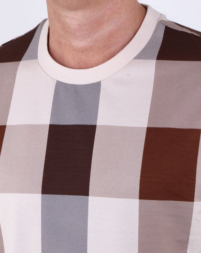 Aquascutum Kenneth Large Club Check T Shirt Vicuna