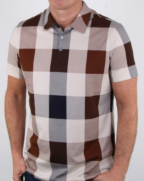 Aquascutum Cody Club Check Polo Shirt Vicuna