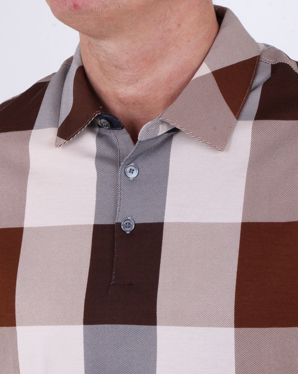 Aquascutum Cody Club Check Polo Shirt Vicuna