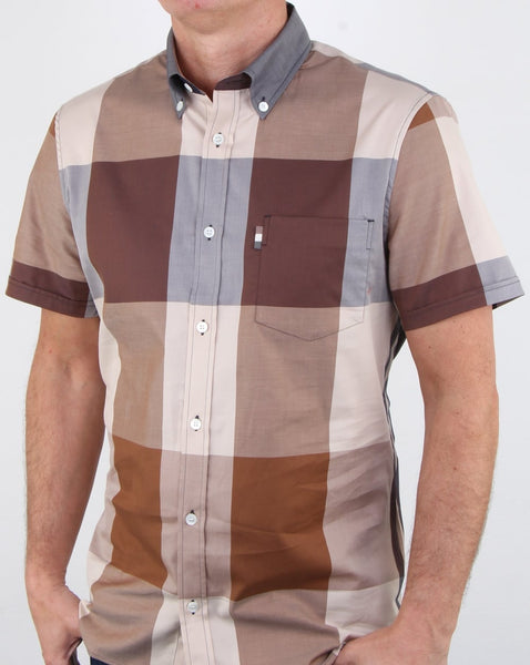 Aquascutum Henlake Giant Club Check Ss Shirt Vicuna