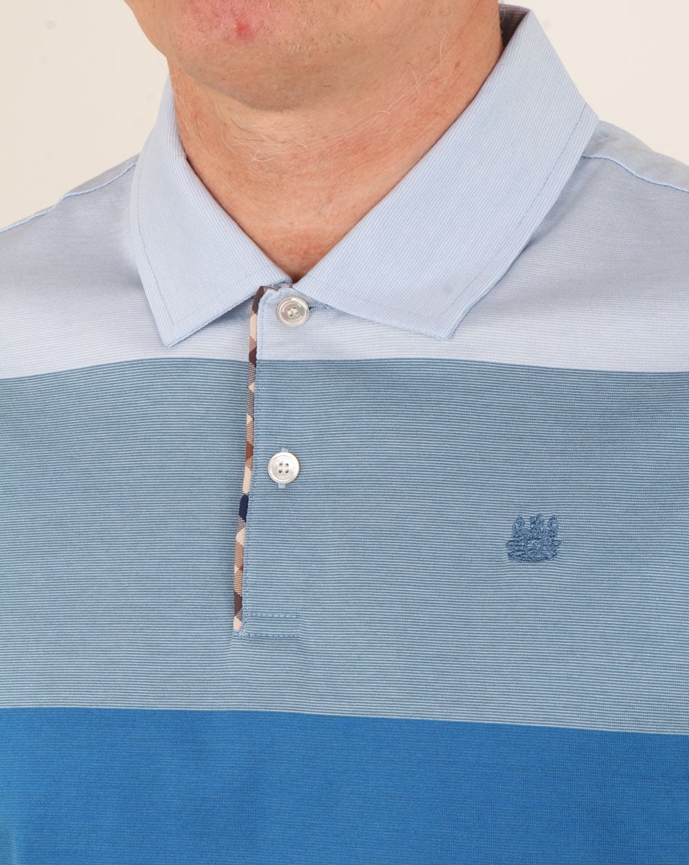Aquascutum Romney Gradient Stripe Polo Shirt Blue