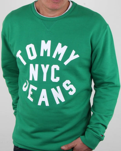 Tommy Hilfiger Nyc Logo Sweatshirt Jellybean Green