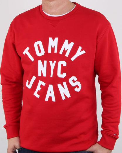 Tommy Hilfiger Nyc Logo Sweatshirt Racing Red