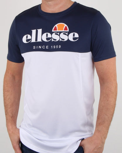 Ellesse split T Shirt Navy/white