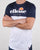 Ellesse split T Shirt Navy/white