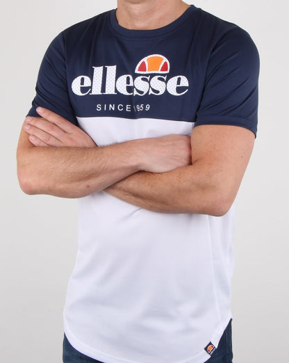 Ellesse split T Shirt Navy/white