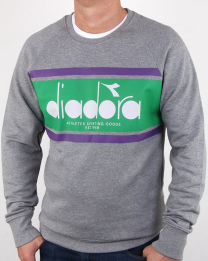 Diadora Spectra Sweatshirt Light Grey/light Emerald