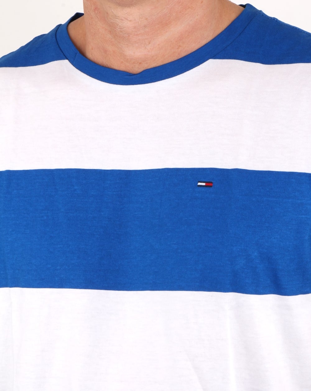 Tommy Hilfiger Race Stripe T Shirt Blue and White