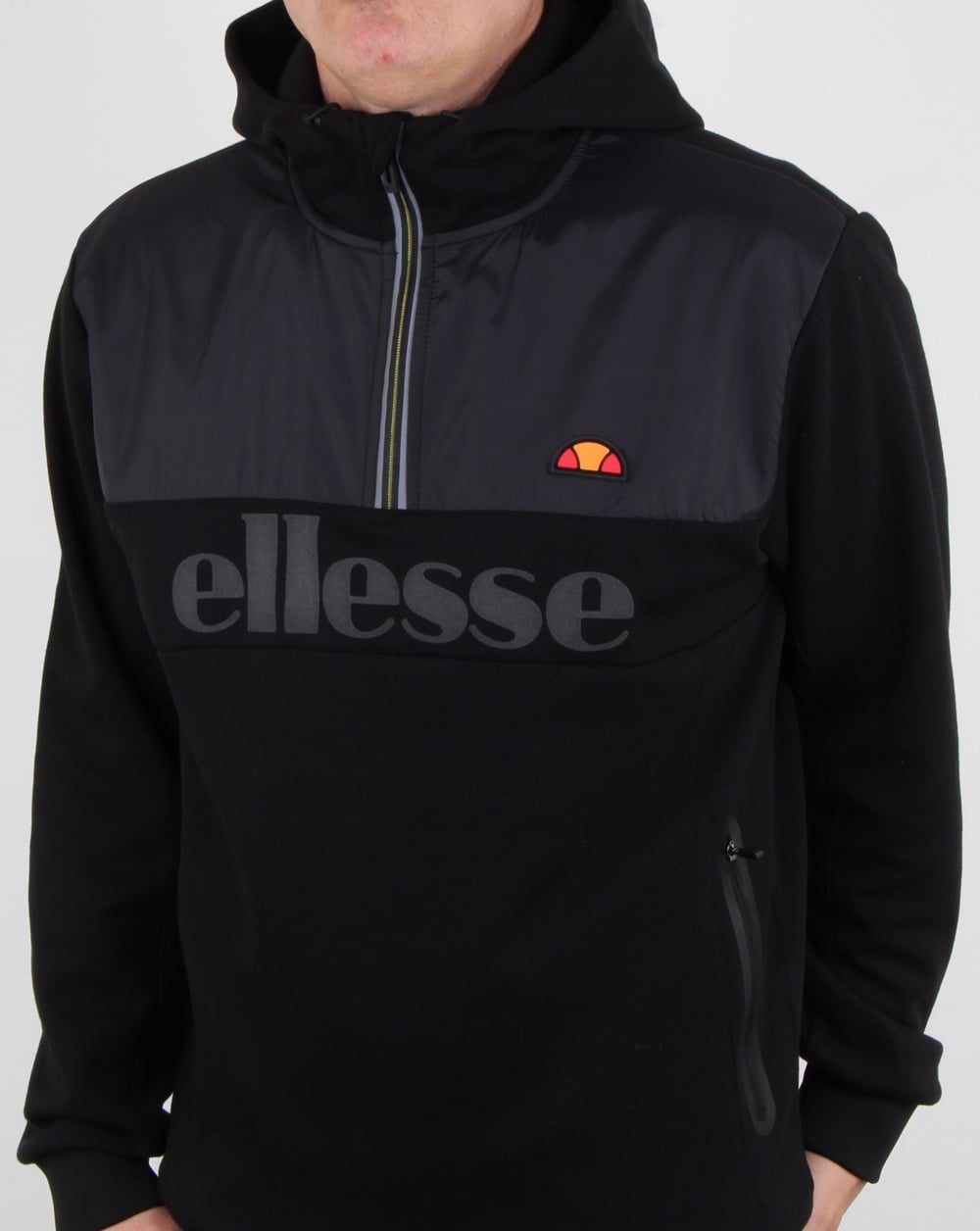 Ellesse Favio Half Zip Hoody Black