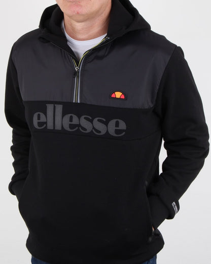 Ellesse Favio Half Zip Hoody Black