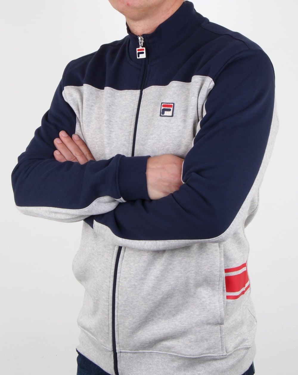 Fila Vintage Mivvi Track Top Light Grey Marl