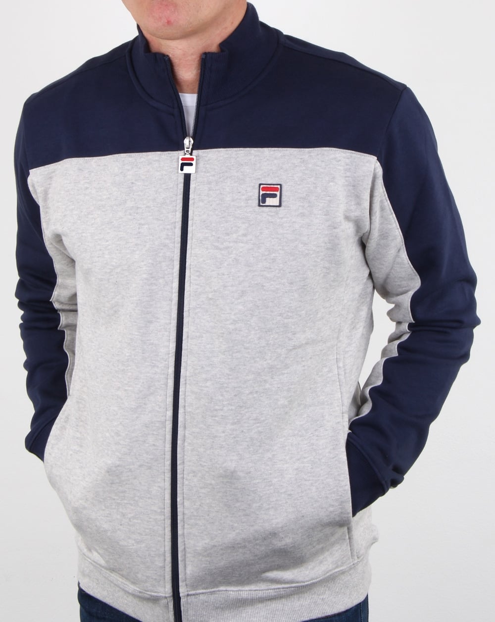 Fila Vintage Mivvi Track Top Light Grey Marl