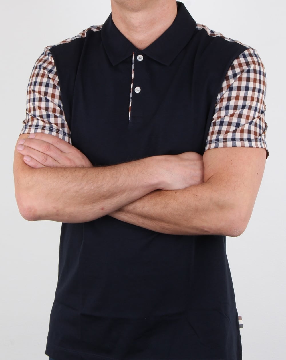 Aquascutum Rutland Vicuna Detail Polo Shirt Navy