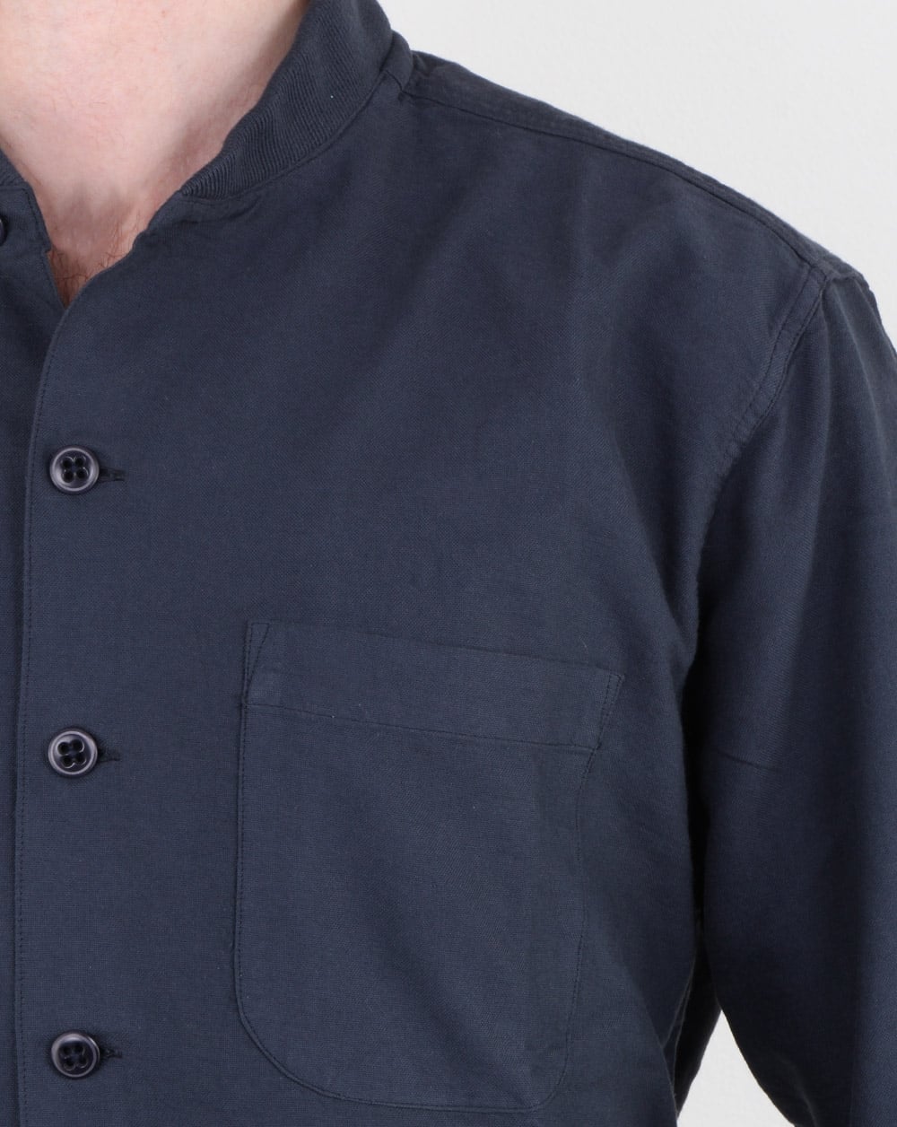 Ymc Rib Collar Shirt Navy
