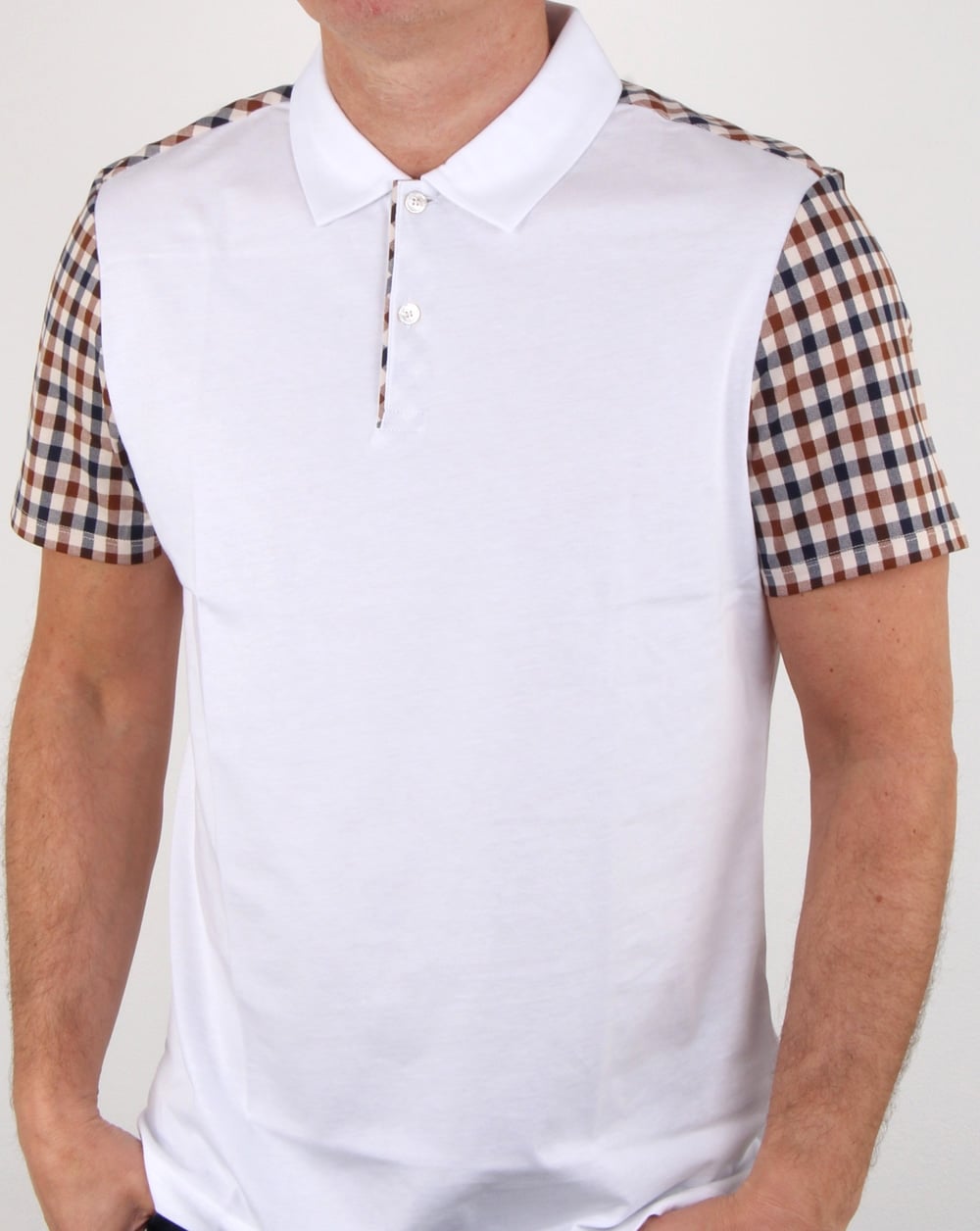 Aquascutum Rutland Vicuna Detail Polo Shirt White